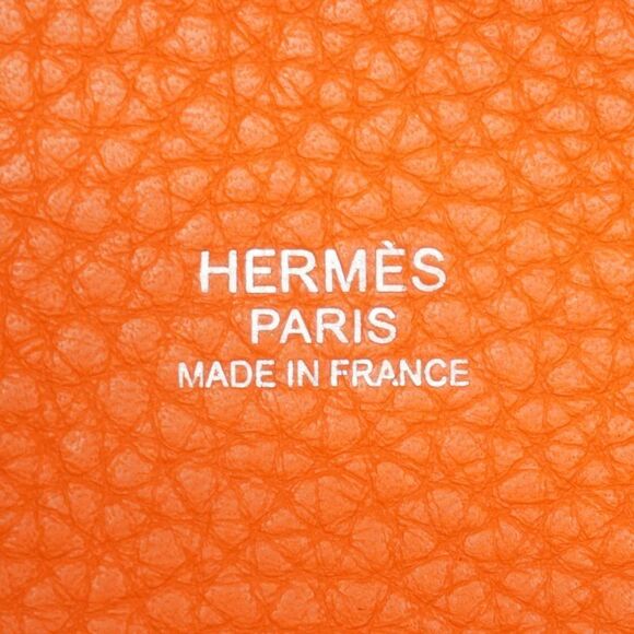 Hermes Handbag Picotin Lock MM Taurillon Clemence Orange Silver Hardware □R - Picture 5 of 8